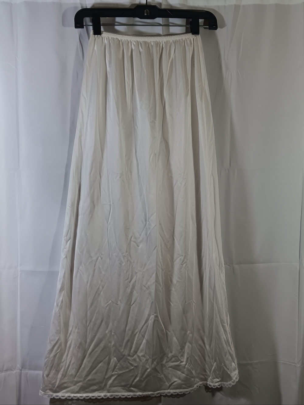 Vintage Wondermaid Womens Small Long Half Slip Side Slit Lace Trim Made In USA